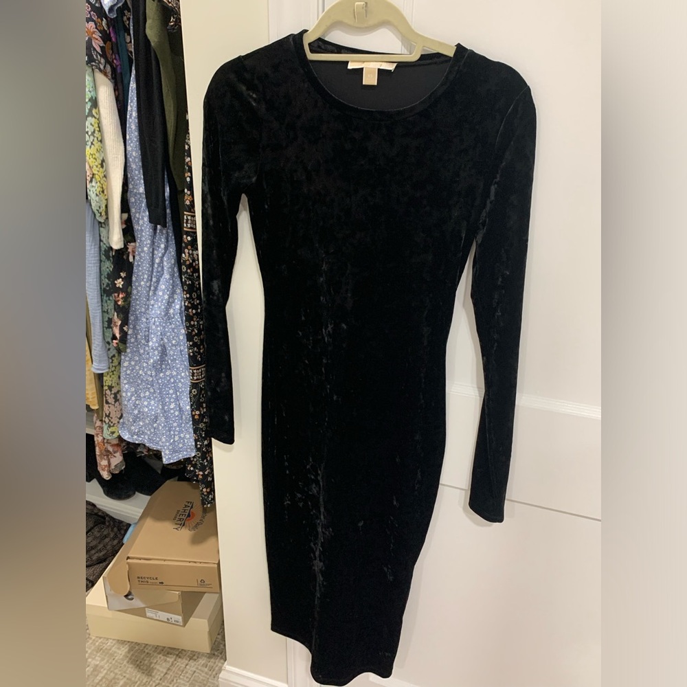 Michael Michael kors xsmall long sleeve velvet bodycon dress